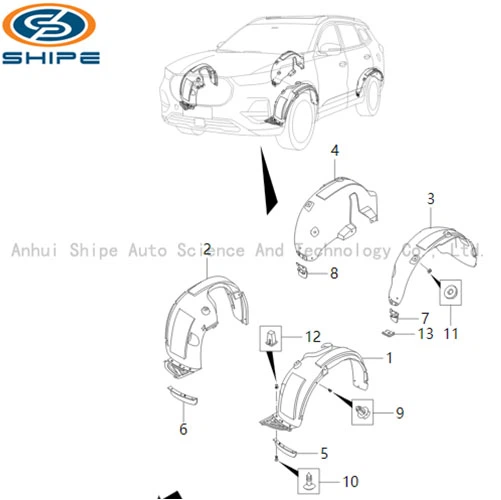 T1A T1D T18 PASSARUOTA E PROTEZIONI PARAFANGO PER CHERY TIGGO8 TIGGO8 PRO